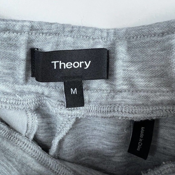 Theory Heather Gray Elastic Waist Pull on Athletic Jogger Pants Size M - Picture 8 of 12